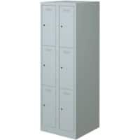 Bisley Primary Stahl Garderobenschrank 3 Türen 2 abteile Schlüssel 600 x 500 x 1.800 mm Hellgrau