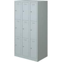 Bisley Primary Stahl Garderobenschrank 3 Türen 3 abteile Schlüssel 900 x 500 x 1.800 mm Hellgrau