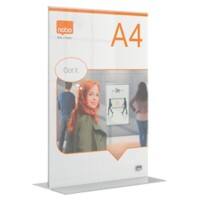 Nobo Premium Plus Tischaufsteller DIN A4 T-Form 21,5 (B) x 9 (T) x 32 (H) cm Transparent