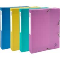 Exacompta Forever Young Archivbox 59190E DIN A4 PP (Polypropylen) Gummiband 25 (B) x 4 (T) x 33 (H) cm Farbig sortiert 40 mm 8 Stück