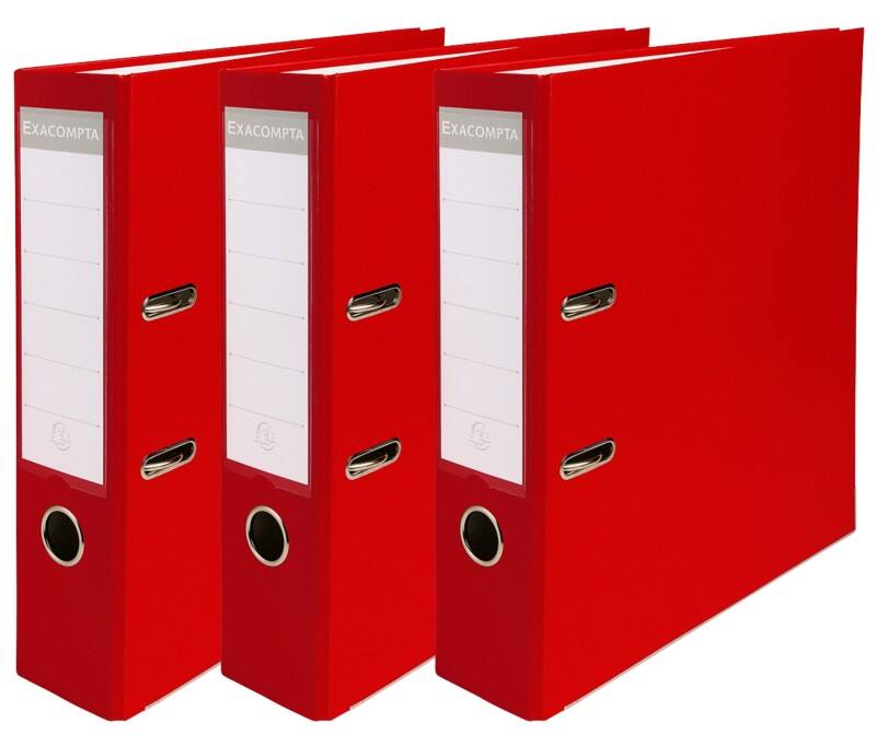 Exacompta Breit Ordner DIN A4 75 mm Rot 2 Ringe 918403SE Kunststoff  12 Stück