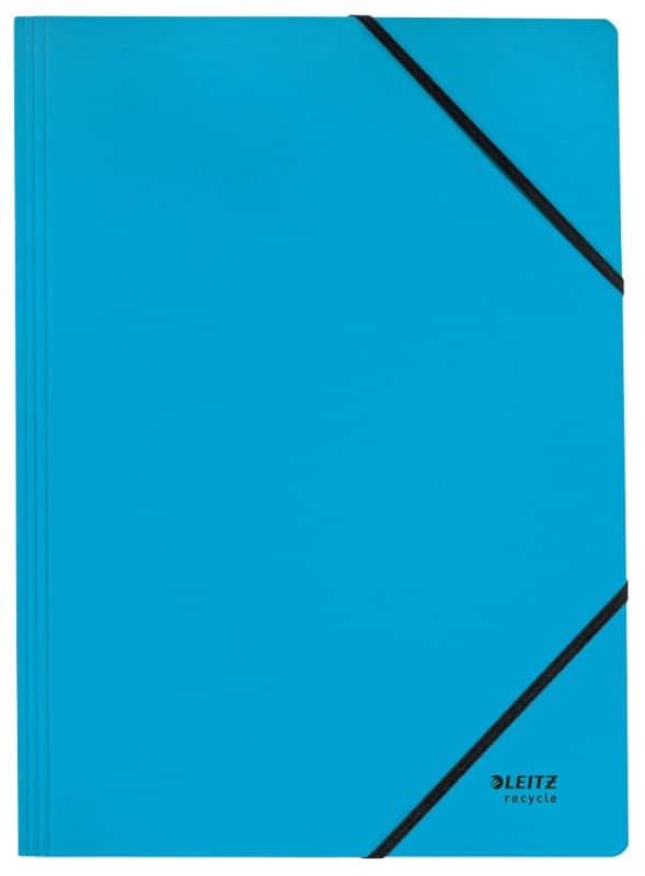 Leitz Recycle Eckspannmappe mit elastischem Gummizug 3908 DIN A4 Klimaneutral Blau 100% Recycelter Karton