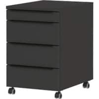 GERMANIA Rollcontainer 4377-547 4 Schubladen Graphit 420 x 600 x 630 mm