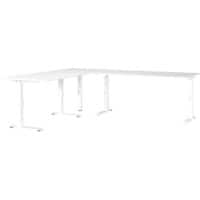 GERMANIA GW-Mailand Höhenverstellbar Eckschreibtisch C-Fuß 2.400 (B) x 2.000 (T) x 910 (H) mm Metall, Spanplatte