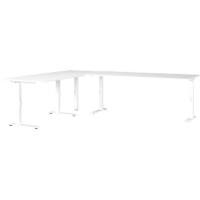 GERMANIA GW-Mailand Höhenverstellbar Eckschreibtisch C-Fuß 2.400 (B) x 2.200 (T) x 910 (H) mm Metall, Spanplatte