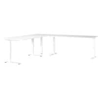 GERMANIA GW-Mailand Höhenverstellbar Eckschreibtisch C-Fuß 2.600 (B) x 2.000 (T) x 910 (H) mm Metall, Spanplatte