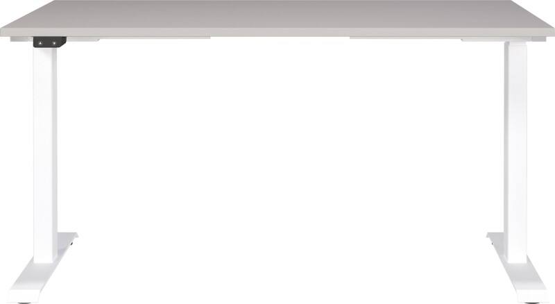 GERMANIA GW-Mailand Höhenverstellbar Sitz-Stehschreibtisch T-Fuß 1.400 (B) x 800 (T) x 1.200 (H) mm Metall, Spanplatte
