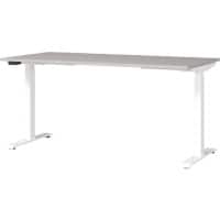 GERMANIA GW-Mailand Höhenverstellbar Sitz-Stehschreibtisch T-Fuß 1.600 (B) x 800 (T) x 1.200 (H) mm Metall, Spanplatte