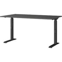 GERMANIA GW-Mailand Schreibtisch Graphit C-Fuß 1.400 (B) x 800 (T) x 910 (H) mm Metall, Spanplatte