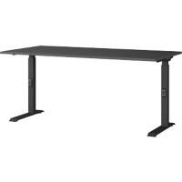 GERMANIA Höhenverstellbar Schreibtisch Metall, Spanplatte Schwarz C-Fuß 1.600 x 800 x 910 mm