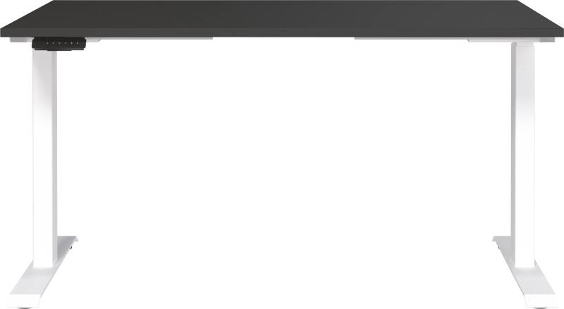 GERMANIA GW-Mailand Höhenverstellbar Sitz-Stehschreibtisch Graphit T-Fuß 1.400 (B) x 800 (T) x 1.200 (H) mm Metall, Spanplatte