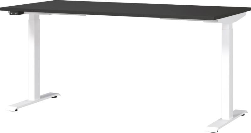GERMANIA GW-Mailand Höhenverstellbar Sitz-Stehschreibtisch Graphit T-Fuß 1.600 (B) x 800 (T) x 1.200 (H) mm Metall, Spanplatte