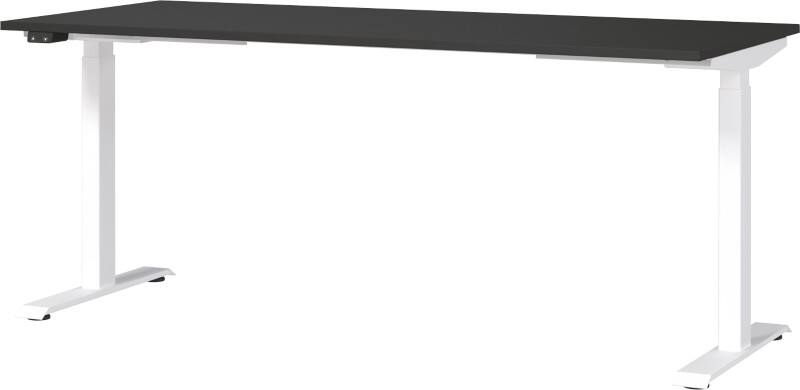 GERMANIA GW-Mailand Höhenverstellbar Sitz-Stehschreibtisch Graphit T-Fuß 1.800 (B) x 800 (T) x 1.200 (H) mm Metall, Spanplatte