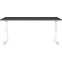 GERMANIA GW-Mailand Höhenverstellbar Schreibtisch Graphit C-Fuß 1.600 (B) x 800 (T) x 910 (H) mm Metall, Spanplatte