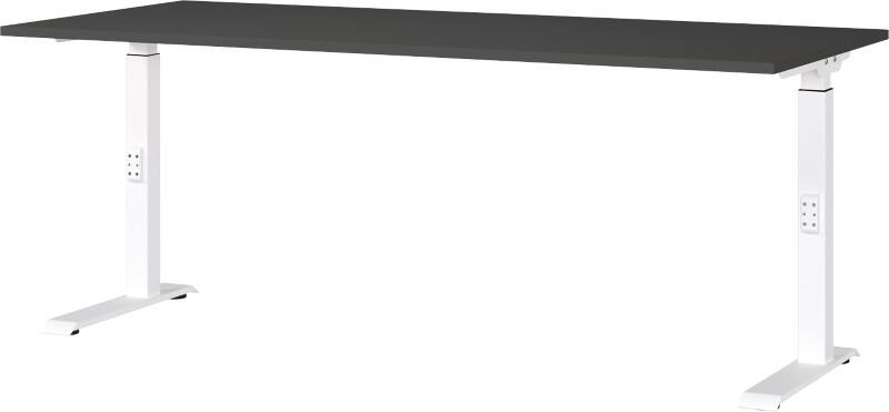 GERMANIA GW-Mailand Höhenverstellbar Schreibtisch Graphit C-Fuß 1.800 (B) x 800 (T) x 910 (H) mm Metall, Spanplatte