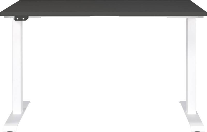 GERMANIA GW-Mailand Höhenverstellbar Schreibtisch Eiche C-Fuß 1.400 (B) x 800 (T) x 910 (H) mm Metall, Spanplatte