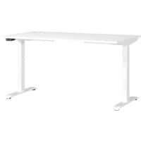 GERMANIA GW-Mailand Höhenverstellbar Sitz-Stehschreibtisch T-Fuß 1.400 (B) x 800 (T) x 1.200 (H) mm Metall, Spanplatte