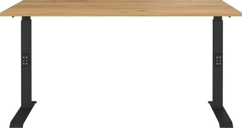 GERMANIA GW-Mailand Höhenverstellbar Sitz-Stehschreibtisch T-Fuß 1.800 (B) x 800 (T) x 1.200 (H) mm Metall, Spanplatte