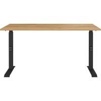 GERMANIA GW-Mailand Höhenverstellbar Sitz-Stehschreibtisch T-Fuß 1.800 (B) x 800 (T) x 1.200 (H) mm Metall, Spanplatte