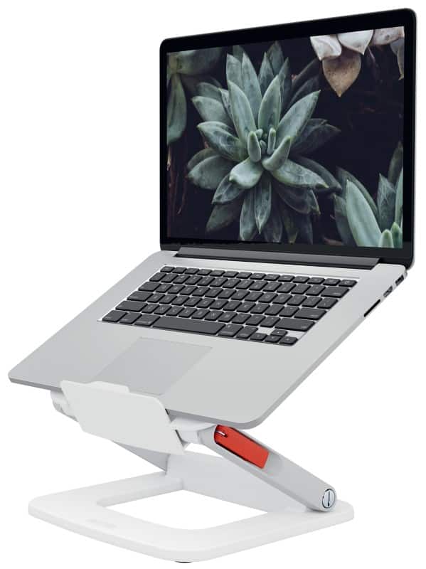 Leitz Ergo Ergonomischer Höhenverstellbarer Multi-Winkel Laptopständer 6424 Tragbar Bis zu 15" Weiß