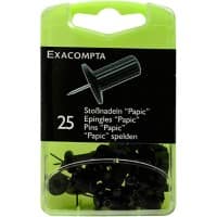 Exacompta Papic Reißnägel PS (Polystyrol) 10 mm Schwarz 25 Stück