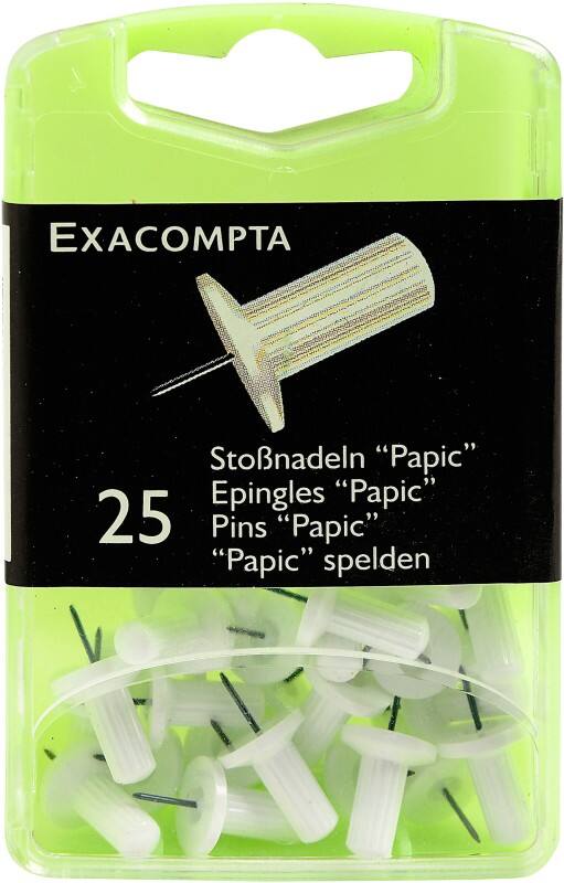 Exacompta Papic Reißnägel PS (Polystyrol) 10 mm Weiß 25 Stück