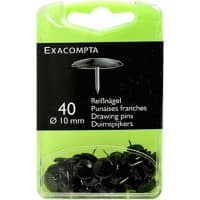 Exacompta Reißnägel PS (Polystyrol) 10 mm Schwarz 40 Stück