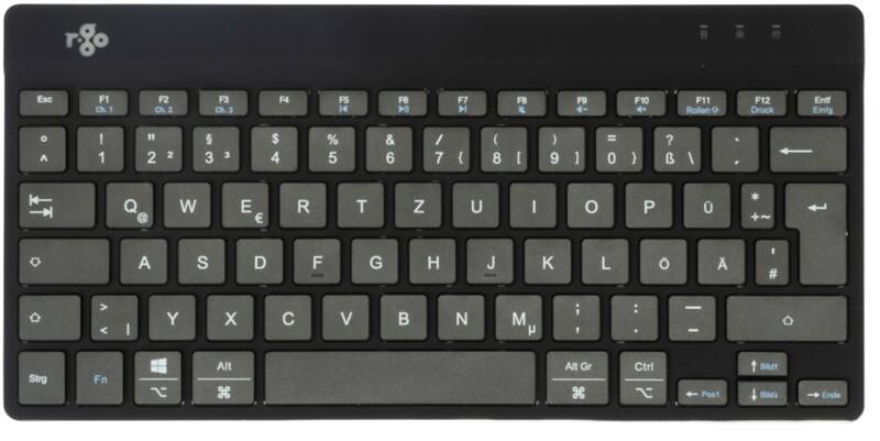 R-Go Tools Tastatur Verkabelt & Kabellos QWERTZ (DE) Bluetooth Schwarz RGOCODEWLBL