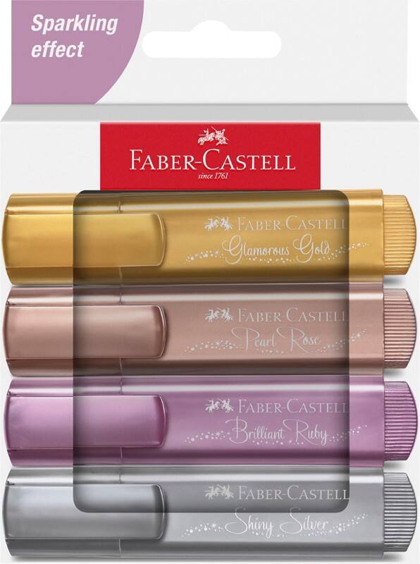Faber-Castell Textliner 46 Textmarker Farbig sortiert  Mittel Keilspitze 1 - 5 mm 4 Stück