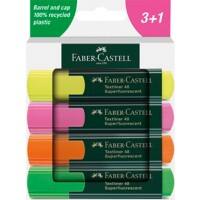 Faber-Castell Textliner 48 Textmarker Farbig sortiert Mittel Keilspitze 1 - 5 mm Nachfüllbar 4 Stück