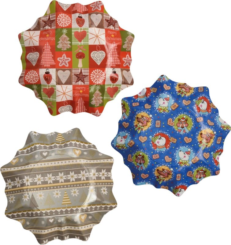 PAPSTAR Weihnachten Einwegteller 280 mm Mehrfarbig 2 Stück