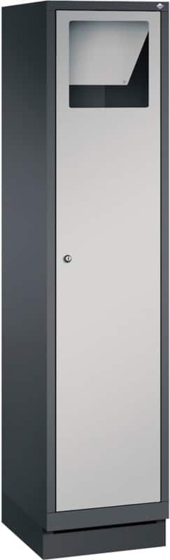 C+P S 3000 Evolo Metall Schließfach 1 Tür Zylinderschloss 420 x 500 x 1.800 mm Schwarz 48170-210 S10011