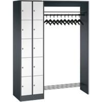 C+P Serie 8070 Metall Schließfach 10 Türen Zylinderschloss 1.410 x 480 x 1.950 mm Schwarz  