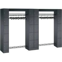 C+P Serie 8070 Evolo Metall Schließfach 20 Türen Zylinderschloss 2.840 x 480 x 1.950 mm Schwarz 80730-20 S10016