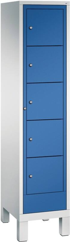 C+P S 3000 Evolo Metall Schließfach 6 Türen Zylinderschloss 420 x 500 x 1.850 mm Lichtgrau 48060-105 S10016