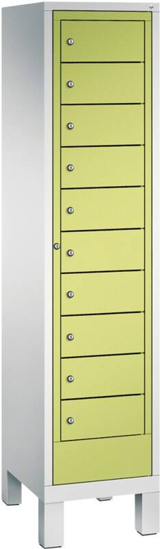 C+P S 3000 Evolo Metall Schließfach 11 Türen Zylinderschloss 420 x 500 x 1.850 mm Lichtgrau 48060-110 S10044