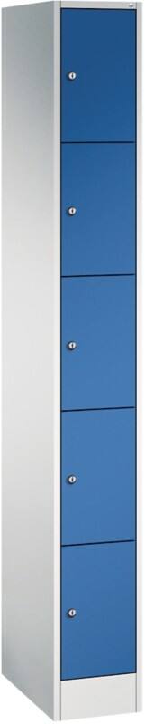 C+P Serie 8070 Metall Schließfach 5 Türen Zylinderschloss 240 x 480 x 1.950 mm Lichtgrau 80700-10 S10003