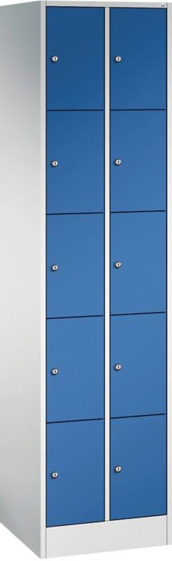 C+P Serie 8070 Metall Schließfach 10 Türen Zylinderschloss 460 x 480 x 1.950 mm Lichtgrau 80700-20 S10006