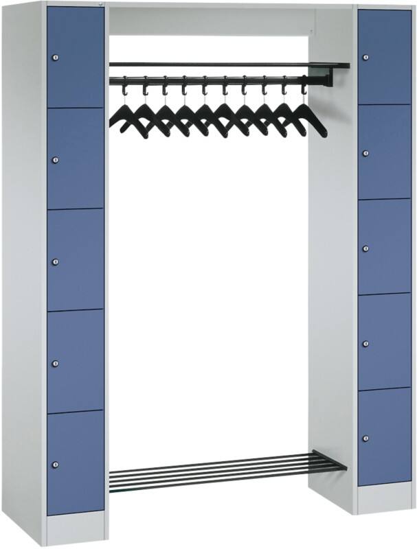 C+P Serie 8070 Metall Schließfach 10 Türen Zylinderschloss 1.430 x 480 x 1.950 mm Lichtgrau 80710-00 S10105