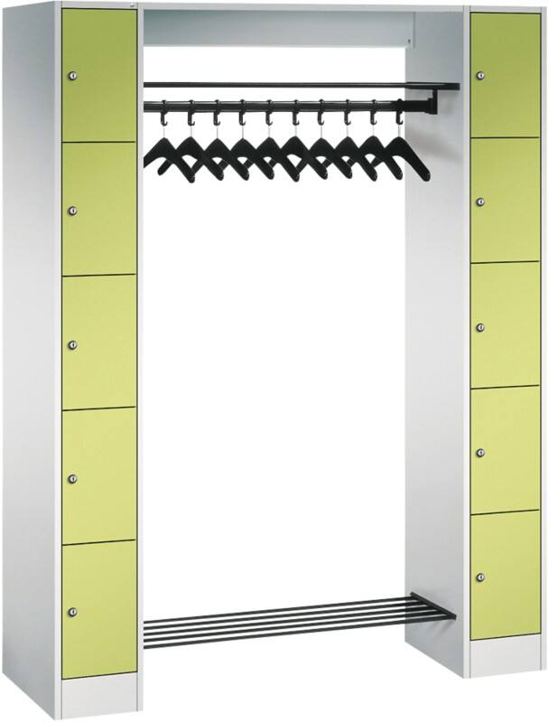 C+P Serie 8070 Metall Schließfach 10 Türen Zylinderschloss 1.430 x 480 x 1.950 mm Lichtgrau 80710-00 S10117