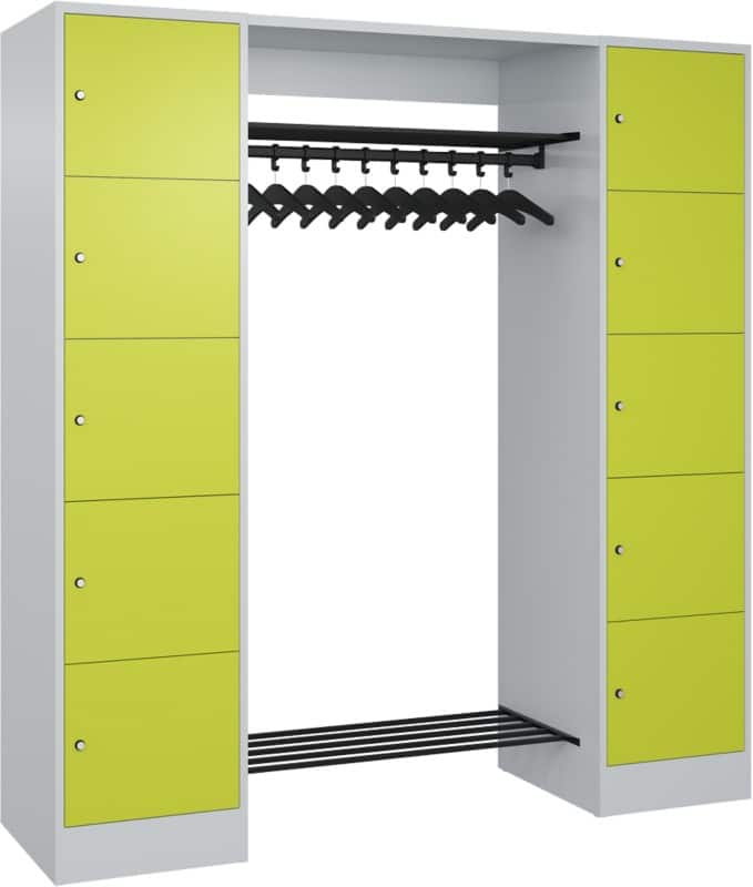 C+P Serie 8070 Metall Schließfach 10 Türen Zylinderschloss 1.870 x 480 x 1.950 mm Lichtgrau 82710-00 S10326