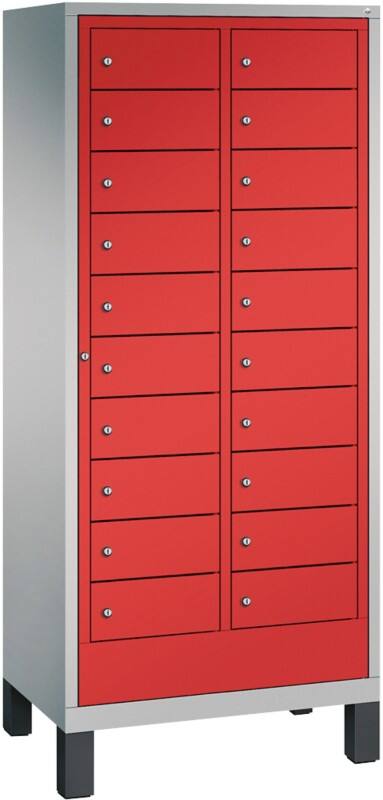 C+P S 3000 Evolo Metall Schließfach 21 Tür Zylinderschloss 810 x 500 x 1.850 mm Weiß 48060-210 S10066