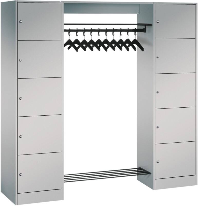 C+P Serie 8070 Metall Schließfach 10 Türen Zylinderschloss 1.870 x 480 x 1.950 mm Grau