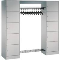 C+P Serie 8070 Metall Schließfach 10 Türen Zylinderschloss 1.870 x 480 x 1.950 mm Grau