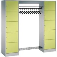 C+P Serie 8070 Metall Schließfach 10 Türen Zylinderschloss 1.870 x 480 x 1.950 mm Weiß  