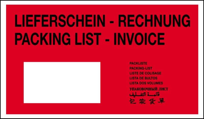 RAJA Selbstklebend Dokumententaschen PE (Polyethylen), Silikonpapier Rot 16,5 (B) x 11,5 (H) cm 1000 Stück