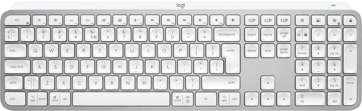 Logitech MX Keys S Tastatur Kabellos QWERTY mit Bluetooth Silber, Weiß 920-011588