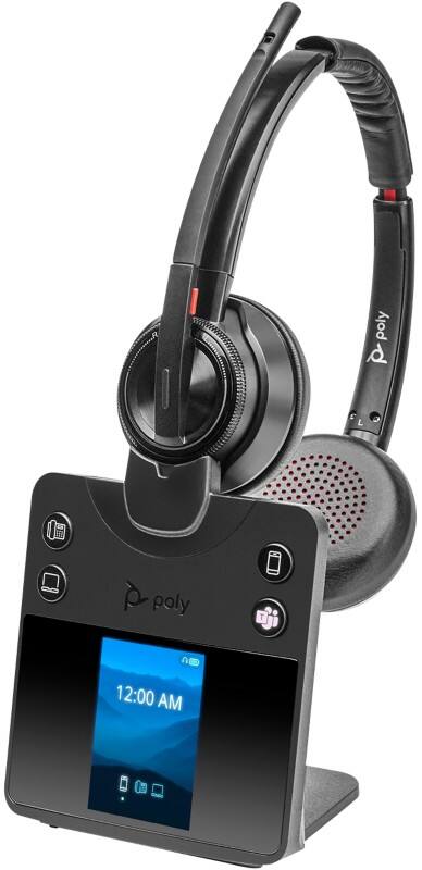 HP Poly Savi Kabellos Headset Kopfbügel Mit Bluetooth Active Noise Cancelling Mit Mikrofon Stereo 8420-M Schwarz