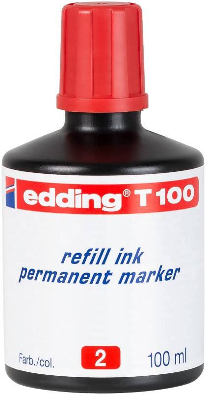 edding Nachfüllflasche Rot e-t100