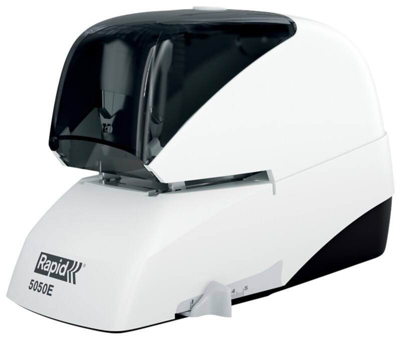 Rapid 5050E Elektrisches Flach-Hochleistungsheftgerät 20993212 Weiß, Schwarz 50 Blatt 5050 Kassette Metall, Kunststoff
